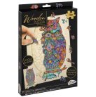 Grafix - Fa puzzle Bagoly Egyedi formák 130 db - Keret 30 x 22 cm - FSC fa