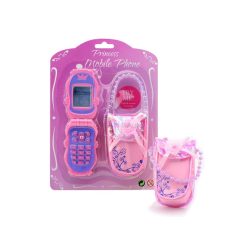 Játék mobiltelefon tokkal - rózsaszín