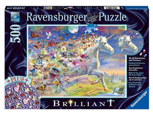 Ravensburger Brilliant Puzzle 500 db - Pillangós unikornis