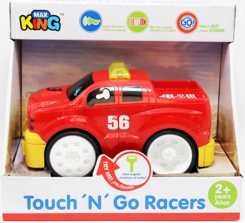 Max King Touch & Go tűzoltóautó fénnyel és hanggal, 15 cm