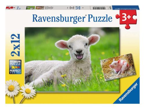 Ravensburger Puzzle 2x12 db - Állatok a farmon