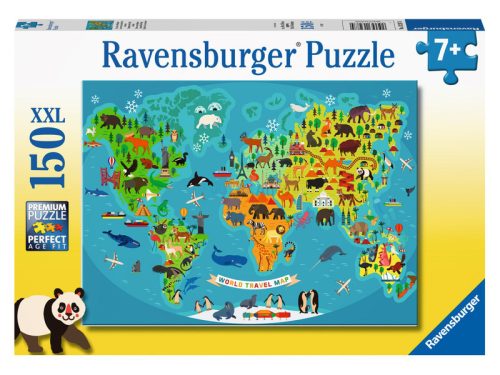 Ravensburger Puzzle 150 db - Állatos világtérkép