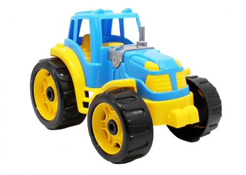 Színes műanyag traktor, 24 cm