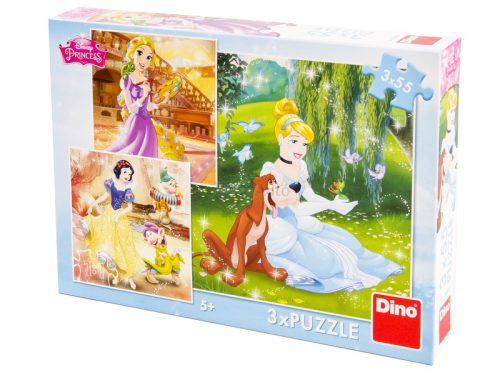 Dino Disney hercegnők tánc 3 x 55 darabos puzzle