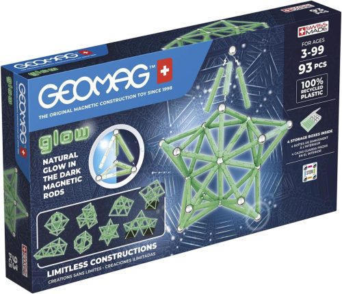 Geomag Glow Recycled 93 darabos mágneses építőjáték