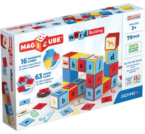 Geomag Magicube Word Building EU Recycled Clips 79 darabos mágneses építőjáték