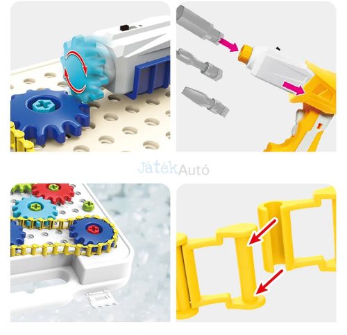 Szerszámosláda - Fogaskerék és lánc logikai játék 206 db