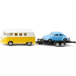 Siku 1:55 Volkswagen T1 Samba, Bogár szállító utánfutóval - 2567 