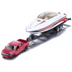   Siku 1:55 Ford F150 pick up motorcsónak szállító utánfutóval - 2568