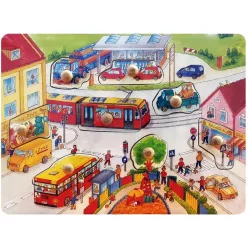 Autók 9 darabos fa puzzle