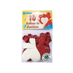Szív alakú lufi 10 darabos készlet - 25 cm