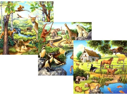 Ravensburger: Állatok 3 x 49 darabos puzzle