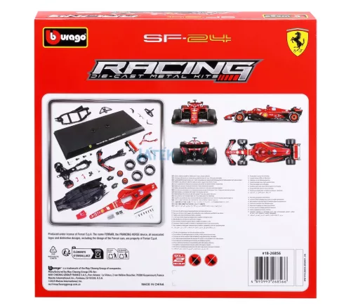 Bburago 1:24 F1 KIT - összeszerelhető modell autó / versenyautó - Ferrari/Leclerc 18-26856