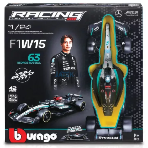  Bburago 1:24 F1 KIT - összeszerelhető modell autó / versenyautó - Mercedes / Russel 18-28514 