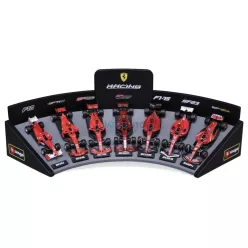 Bburago 1:43 F1 versenyautó  - Ferrari F1 - 7 db-os szett demo állványon