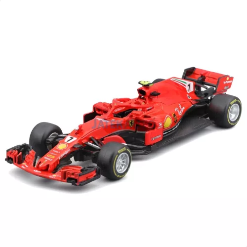 Bburago 1:43 F1 versenyautó  - Ferrari F1 - 7 db-os szett demo állványon