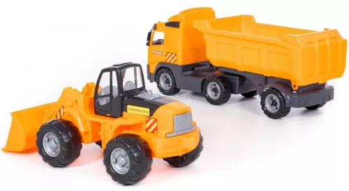 Polesie Volvo óriás billencs kamion és markoló dobozban (36872) 59 cm