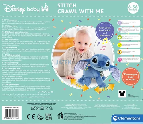 Baby Clementoni Stitch Mássz Velem Plüssfigura