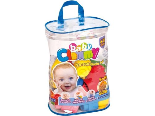 Clemmy Baby Puha építőkockák 24 db táskában