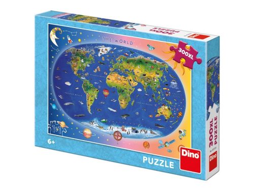 Dino Állatos világtérkép 300 darabos XL puzzle