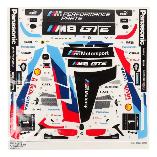 Rastar RC 1:18 BMW M8 GTE összeszerelhető távirányítós autó 97200
