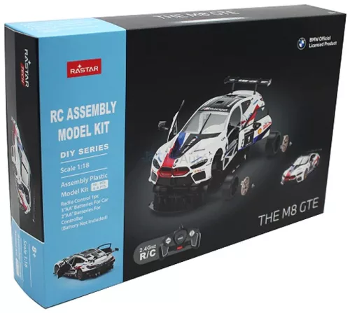 Rastar RC 1:18 BMW M8 GTE összeszerelhető távirányítós autó 97200
