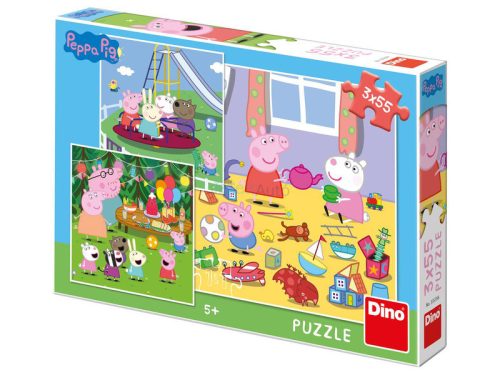 Dino Puzzle 3X55 db - Peppa