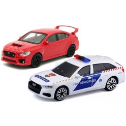   Bburago 1:43 szirénázó/villogó Audi A6 rendőrautó + Subaru Impreza WRX STI sportautó 18-31064