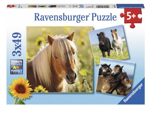 Ravensburger Puzzle 3x49 db - Szépséges lovak