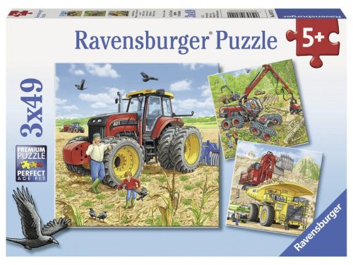 Ravensburger Puzzle 3x49 db - Óriási gépek