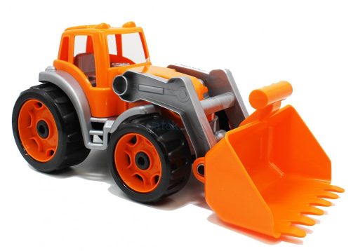 Színes műanyag traktor, 38 cm