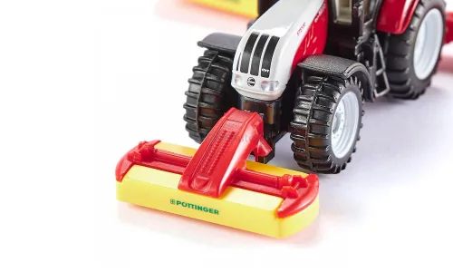 Siku 1:87 Steyr traktor Pöttinger kiegyenlítővel - 1672