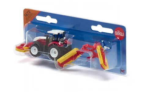 Siku 1:87 Steyr traktor Pöttinger kiegyenlítővel - 1672