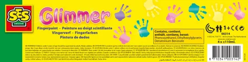 SES Creative - Csillogó ujjfesték 4 darabos készlet 00314