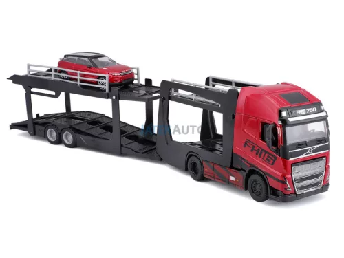 Bburago 1:43 Volvo FH16 XL 750 autószállító kamion + Land Rover LRX Concept 18-31462