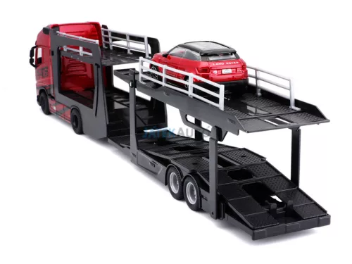 Bburago 1:43 Volvo FH16 XL 750 autószállító kamion + Land Rover LRX Concept 18-31462