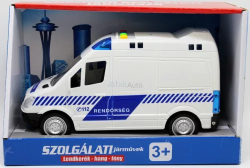 Lendkerekes magyar rendőrautó - hanggal és fénnyel