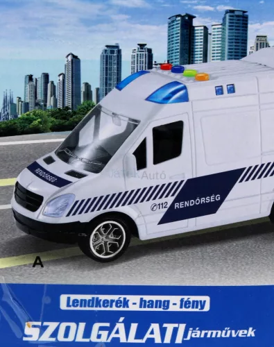 Lendkerekes magyar rendőrautó - hanggal és fénnyel