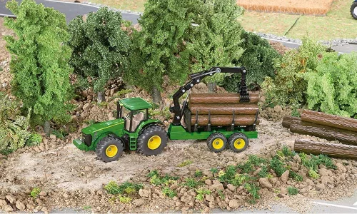 Siku Farmer 1:50 John Deere 8430 traktor rönkszállító utánfutóval - 1954
