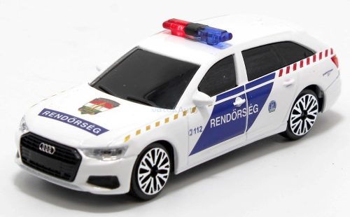 Bburago 1:43 szirénázó/villogó Audi A6 Avant magyar rendőrautó 18-31053