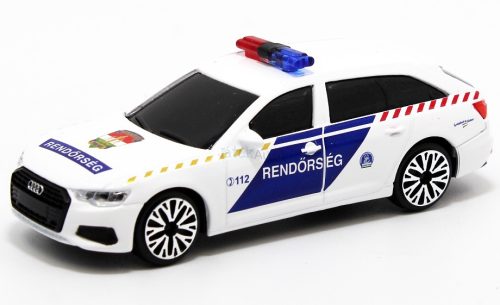 Bburago 1:43 szirénázó/villogó Audi A6 Avant magyar rendőrautó 18-31053