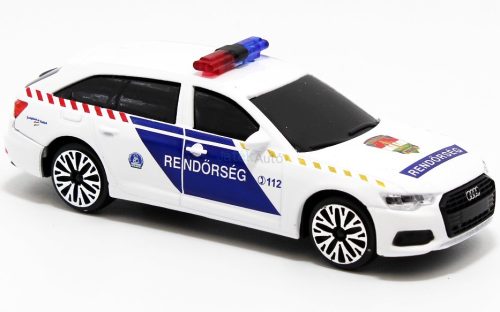 Bburago 1:43 szirénázó/villogó Audi A6 Avant magyar rendőrautó 18-31053