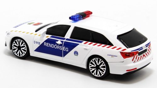 Bburago 1:43 szirénázó/villogó Audi A6 Avant magyar rendőrautó 18-31053