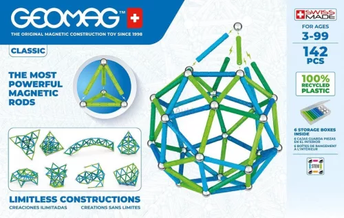 Geomag Classic Recycled 142 darabos mágneses építőjáték