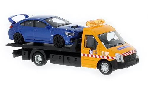 Bburago 1:43 Iveco Daily Transporter autómentő + Subaru WRX 18-31413