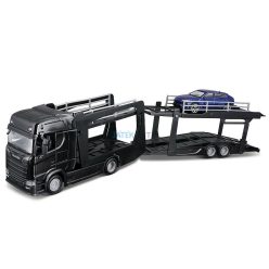 Bburago 1:43 Mercedes-Benz Actros autószállító kamion, piros 18-31456