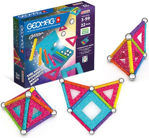 Geomag Glitter Panels Recycled 22 darabos mágneses építőjáték