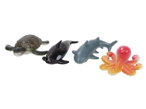 Műanyag tengeri állat 4 darabos készlet - többféle