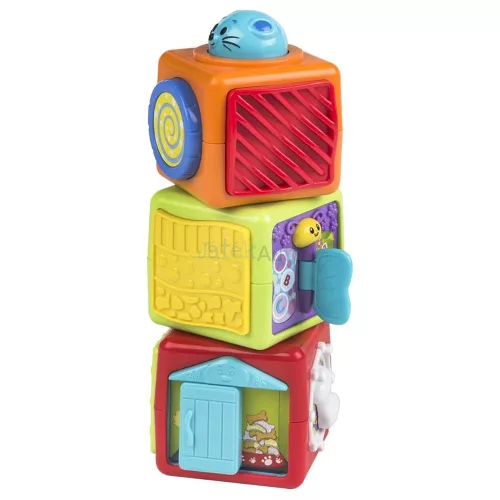 WinFun Állatos kockák toronyépítő bébijáték
