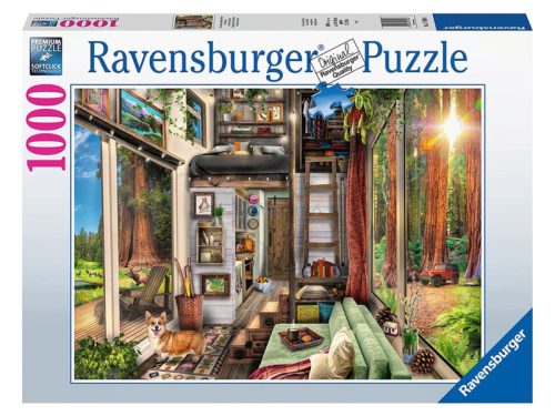 Ravensburger Puzzle 1000 db - Vöröserdő, házikó